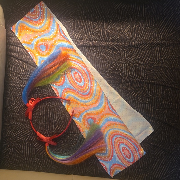 Girls Blue Tutu with Sequin Rainbow- Rainbow Magic Wand, Headband, and Sash - Picture 9 of 9